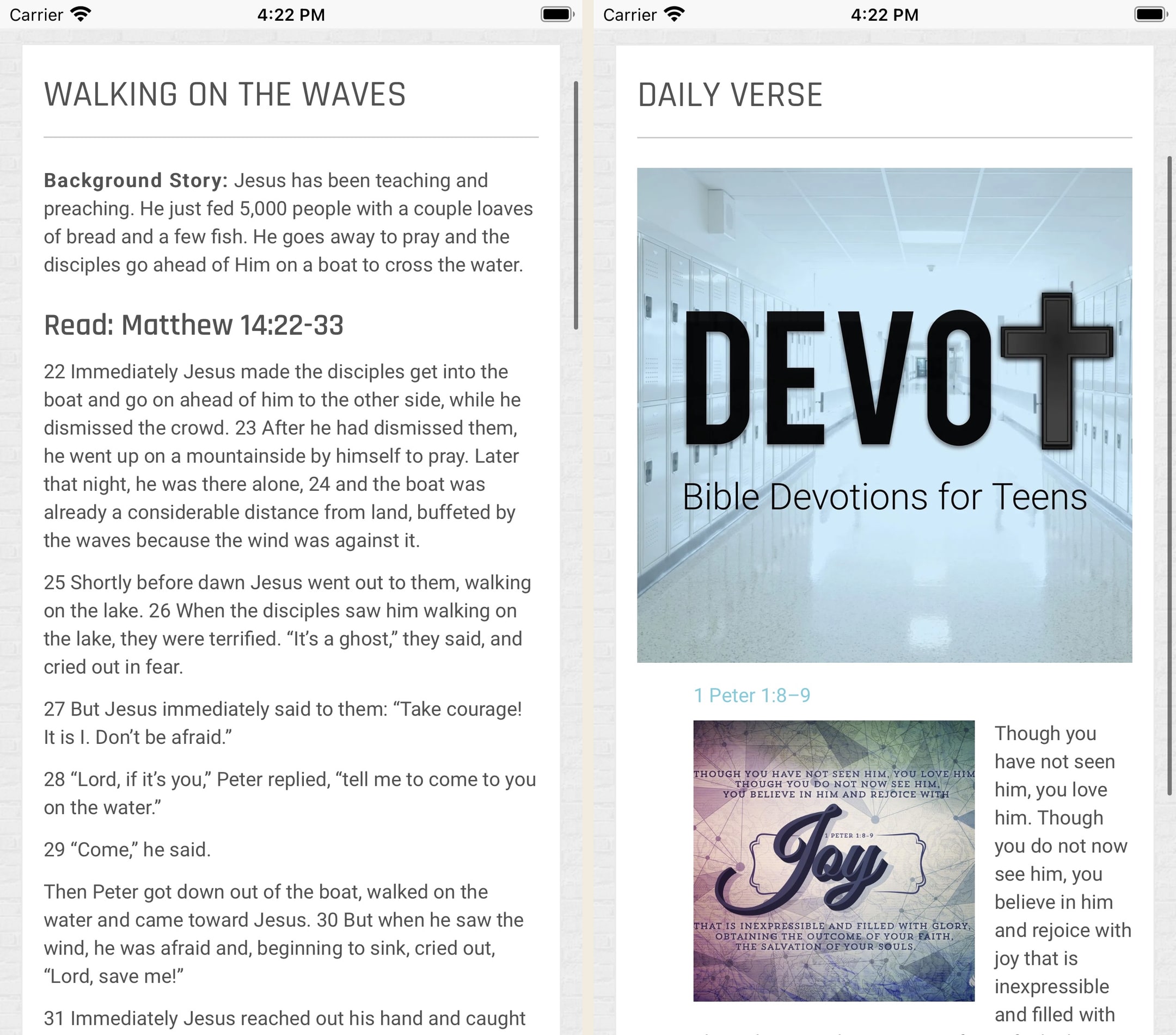 Devotions4Teens product screenshot